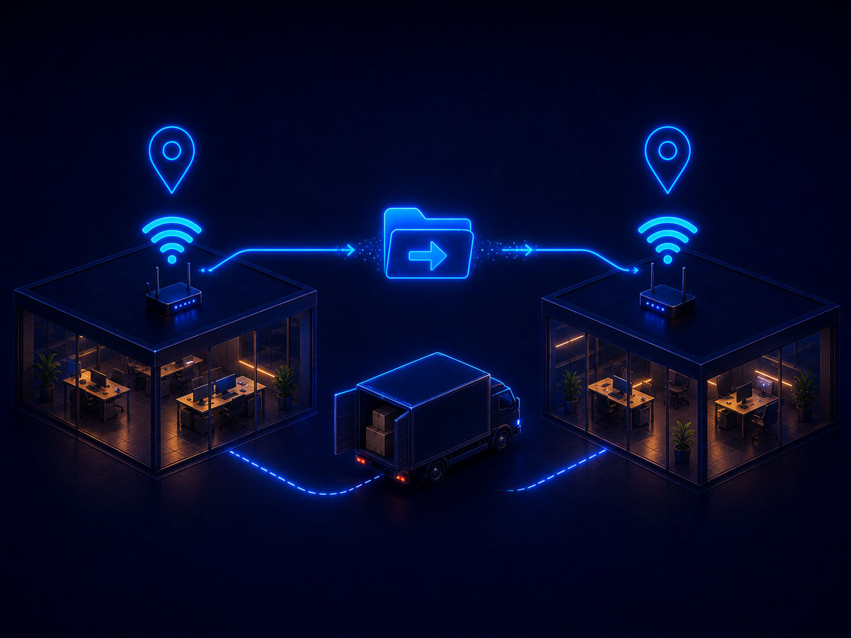 Déménagement de la connexion internet entre deux bureaux