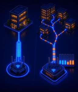 Fibre dédiée vs fibre mutualisée