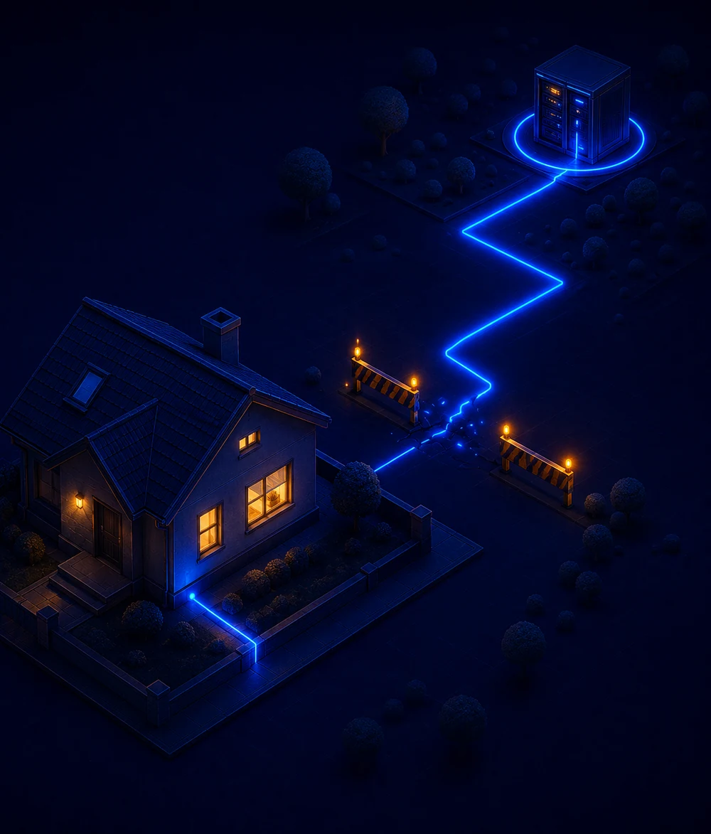 Habitation non eligible a la fibre et travaux de raccordement en attente